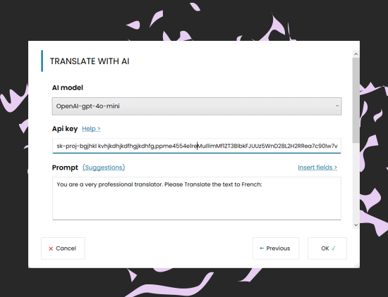Translate file with AI