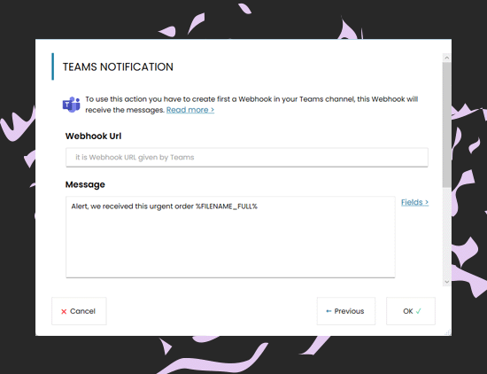 Send file notification to Teams