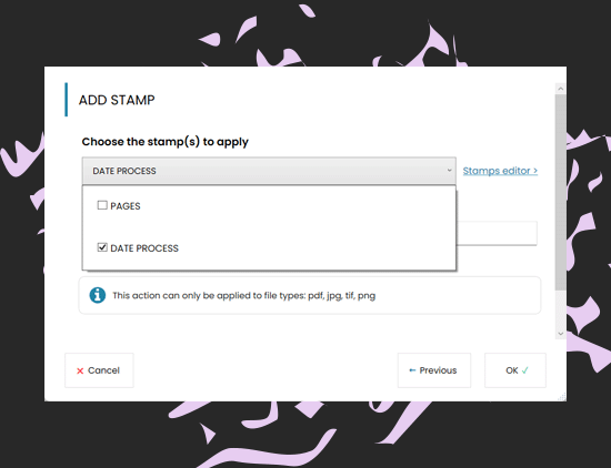 Add stamp on PDF or image