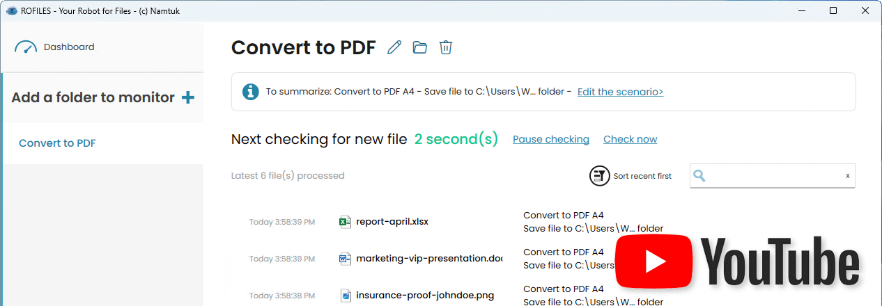 Convert to PDF in video Convert documents to PDF